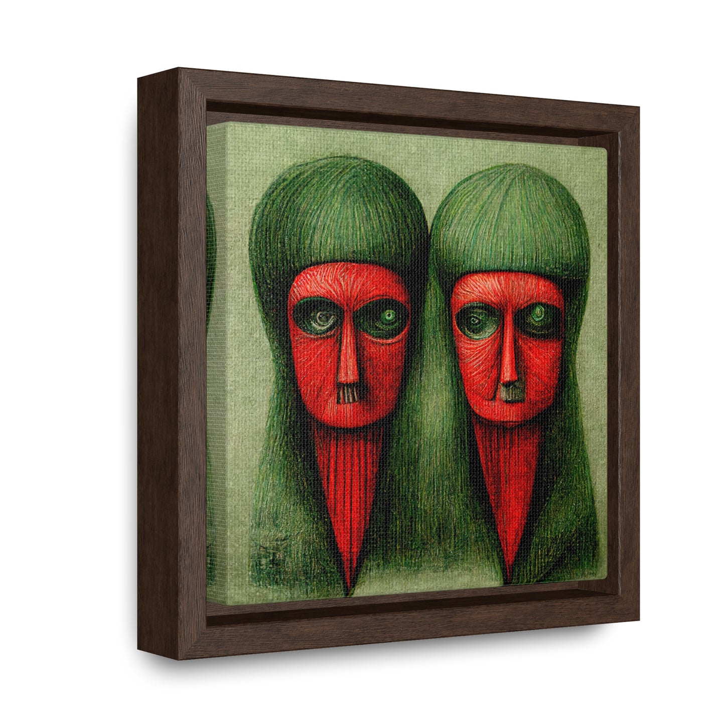 Loneliness Green Red 18, Valentinii, Gallery Canvas Wraps, Square Frame