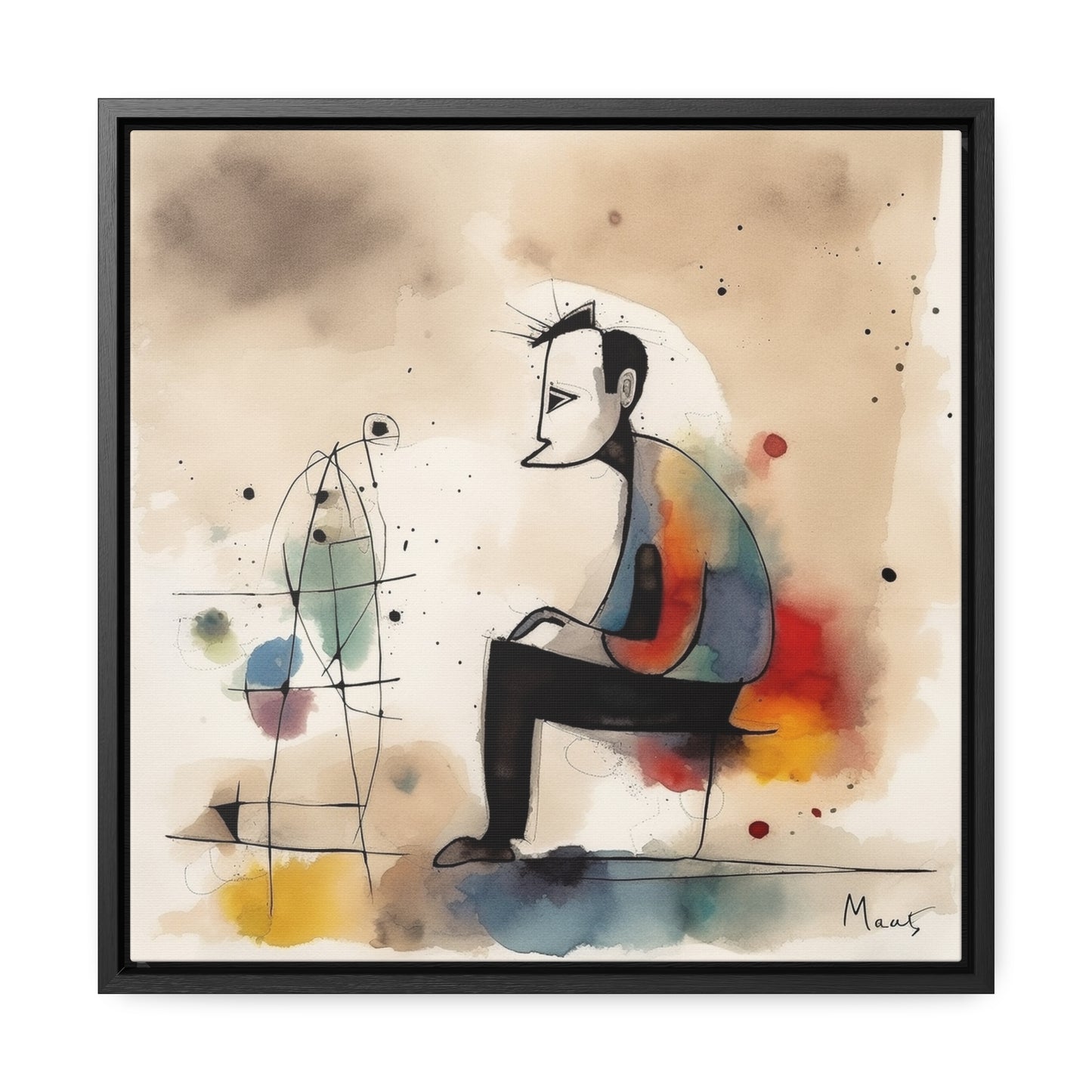 Sad Man 5, Valentinii, Gallery Canvas Wraps, Square Frame