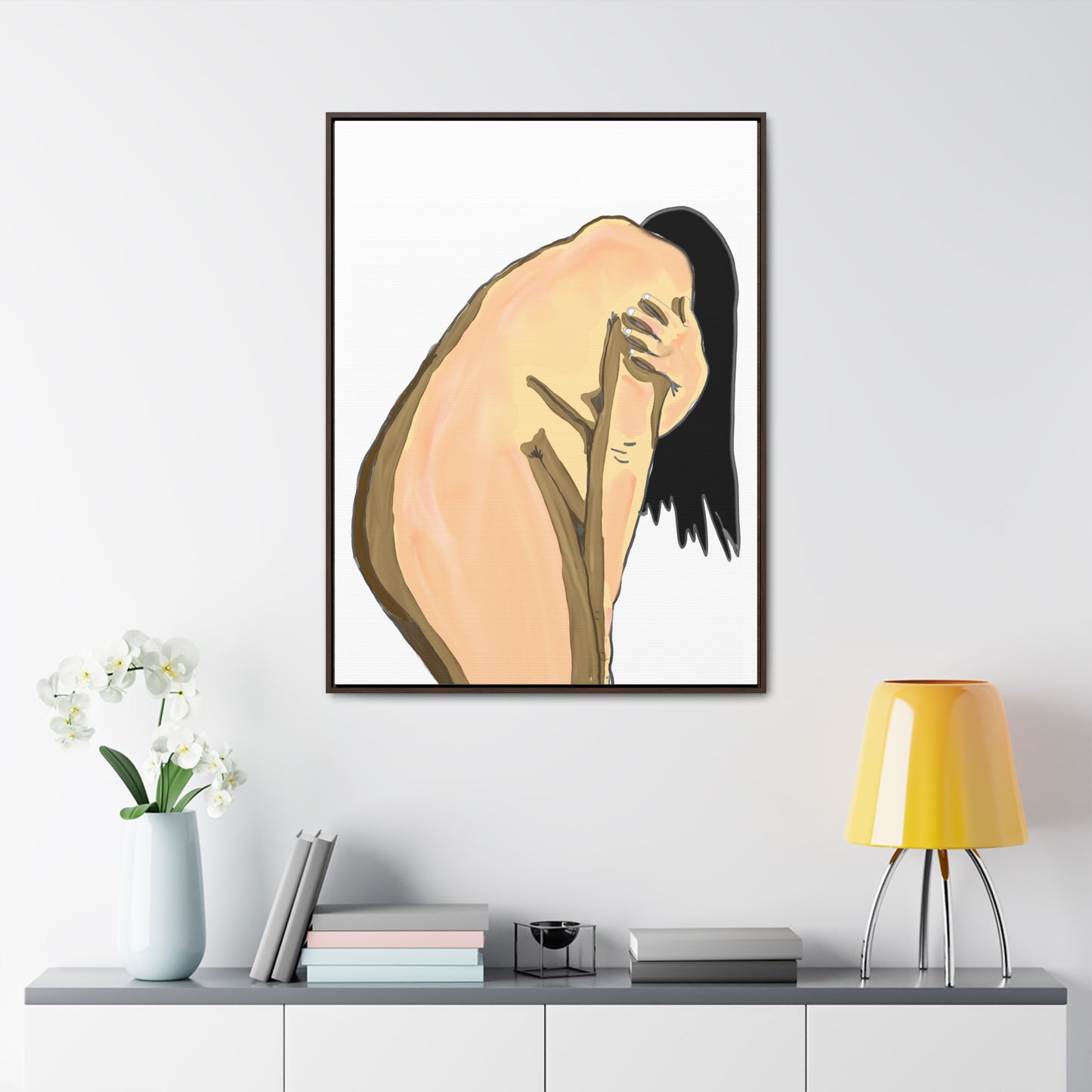 Sorrowful Woman, Original Eduard Pavel, Gallery Canvas Wraps, Vertical Frame