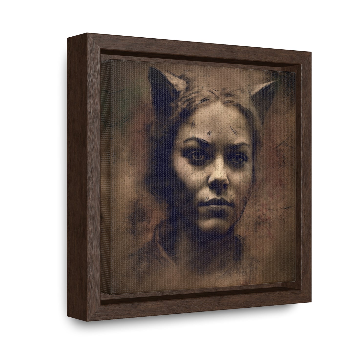 Cat Woman 20, Gallery Canvas Wraps, Square Frame