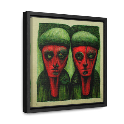 Loneliness Green Red 9, Valentinii, Gallery Canvas Wraps, Square Frame