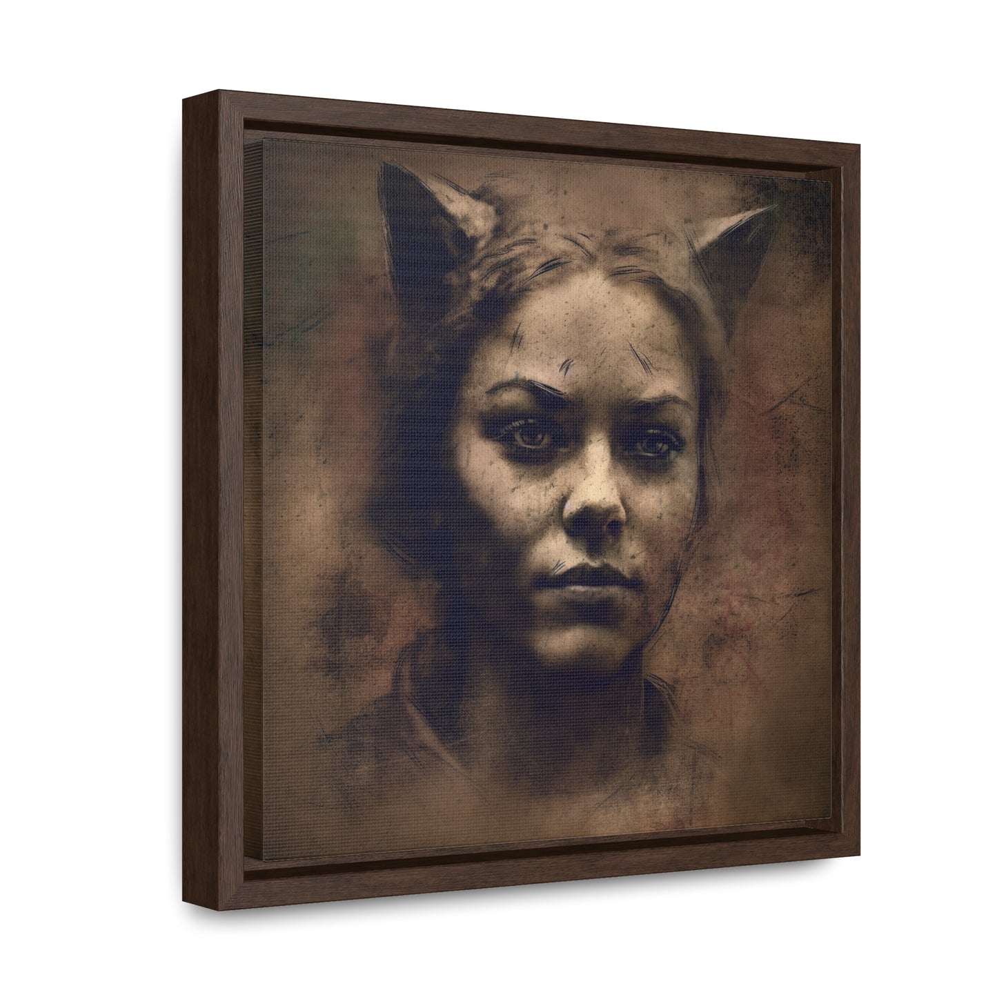 Cat Woman 20, Gallery Canvas Wraps, Square Frame