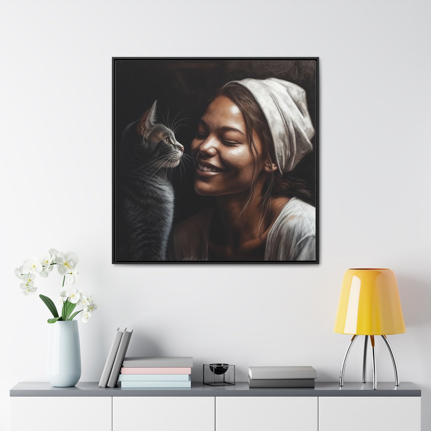 Cat Woman 29, Gallery Canvas Wraps, Square Frame