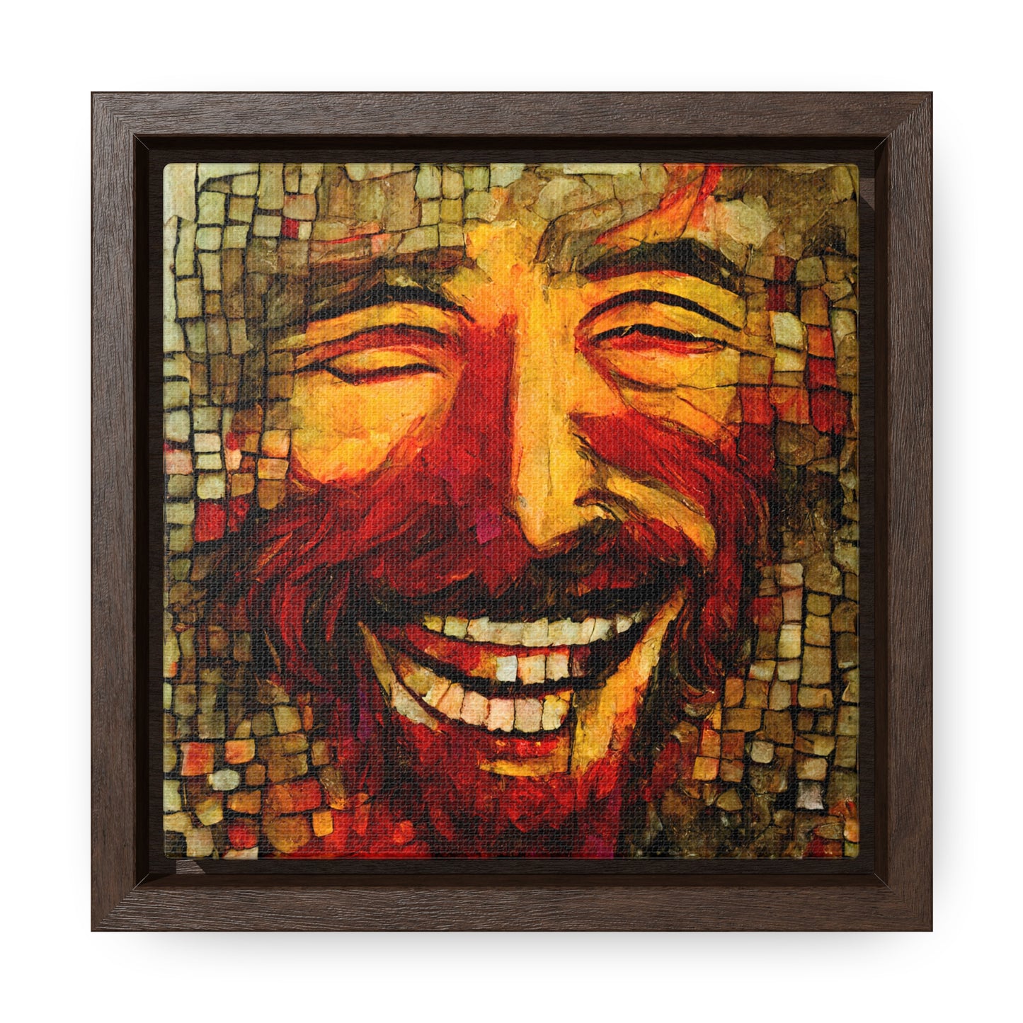 Jesus smiling 4, Valentinii, Gallery Canvas Wraps, Square Frame