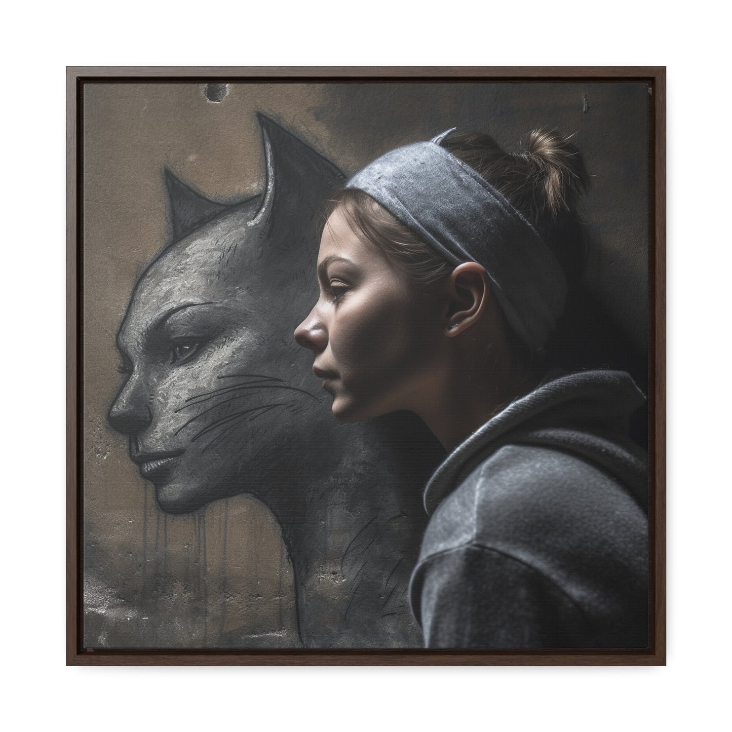 Cat Woman 28, Gallery Canvas Wraps, Square Frame