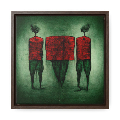 Loneliness Green Red 22, Valentinii, Gallery Canvas Wraps, Square Frame