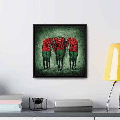 Loneliness Green Red 8, Valentinii, Gallery Canvas Wraps, Square Frame