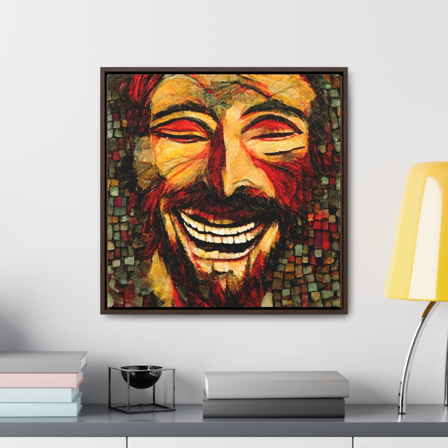 Jesus smiling 3, Valentinii, Gallery Canvas Wraps, Square Frame