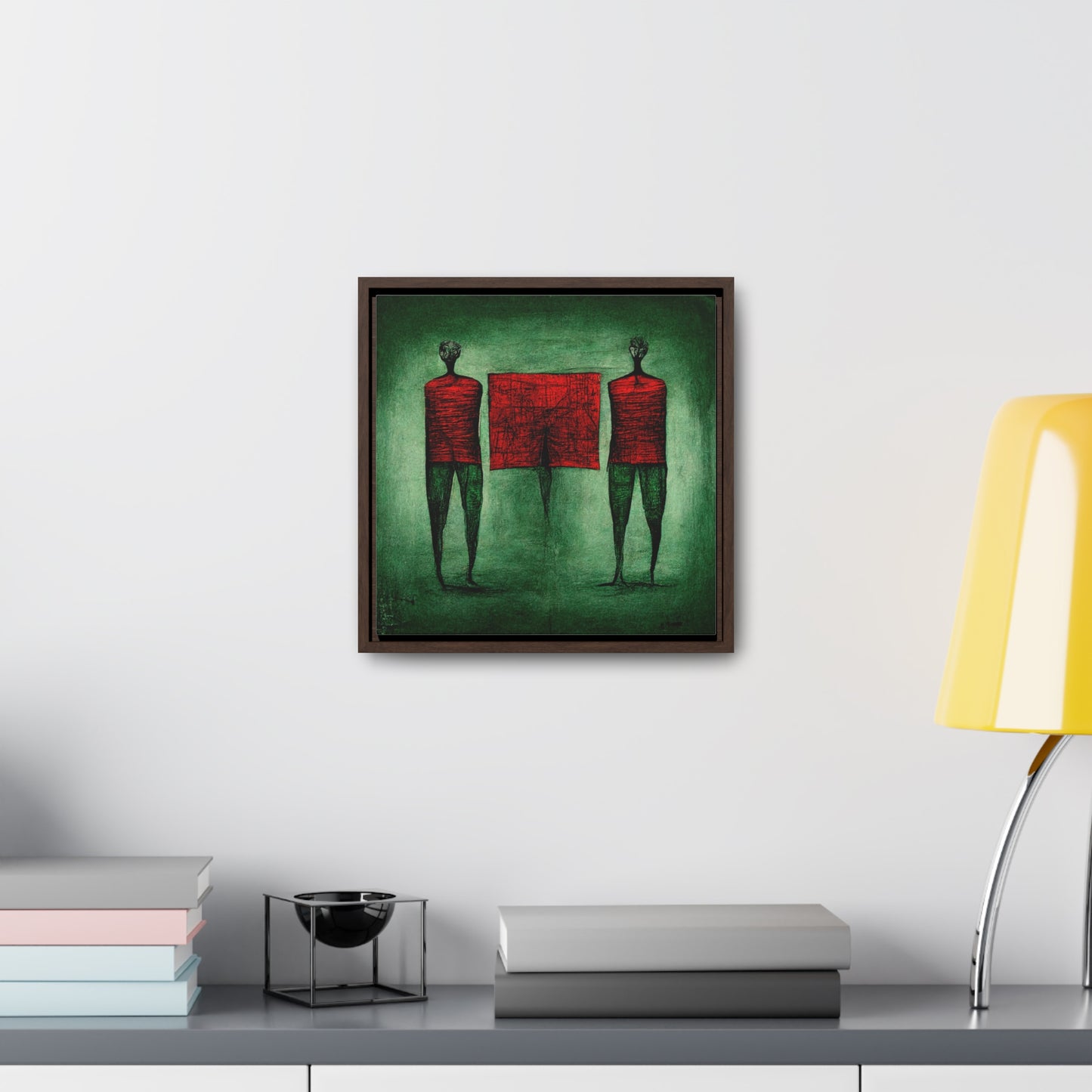 Loneliness Green Red 14, Valentinii, Gallery Canvas Wraps, Square Frame