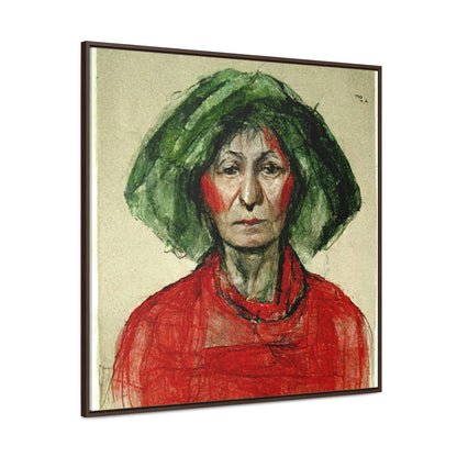 Loneliness Green Red 40, Valentinii, Gallery Canvas Wraps, Square Frame