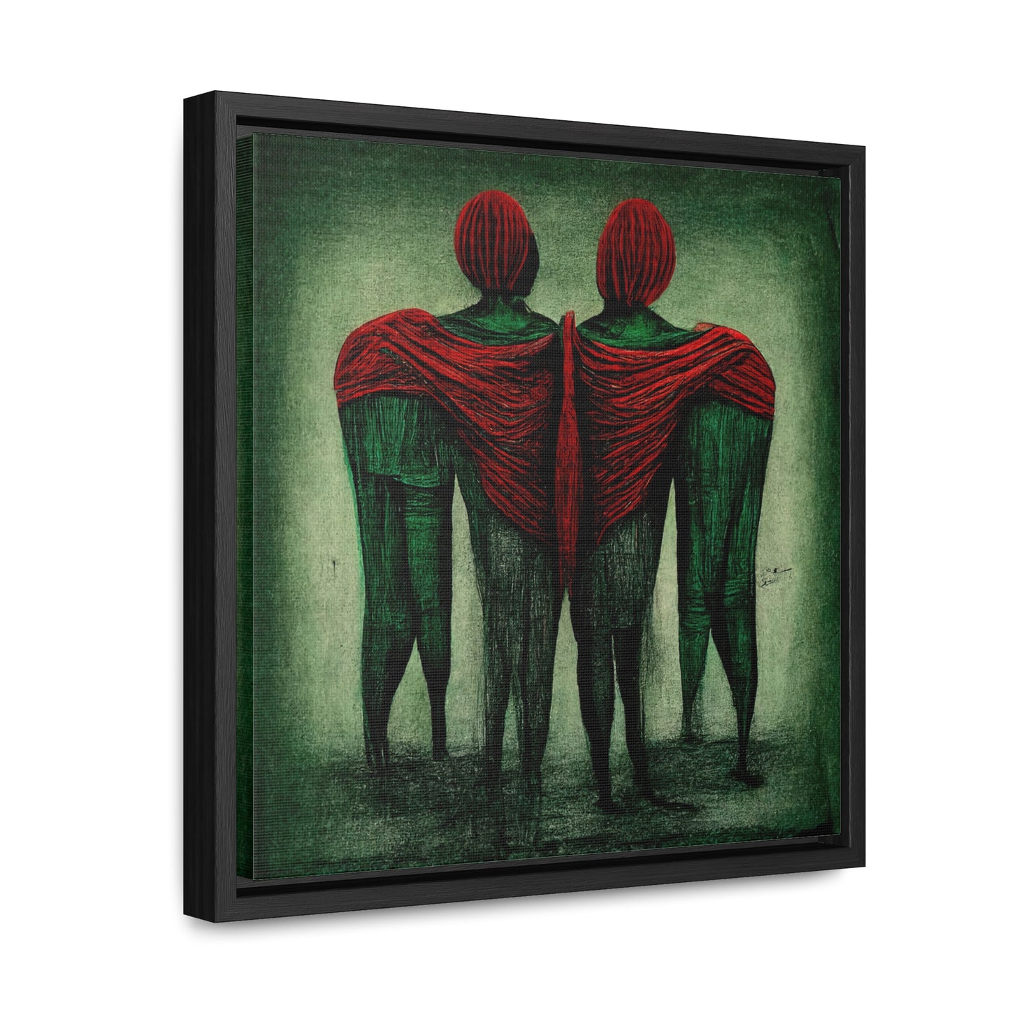 Loneliness Green Red 2, Valentinii, Gallery Canvas Wraps, Square Frame