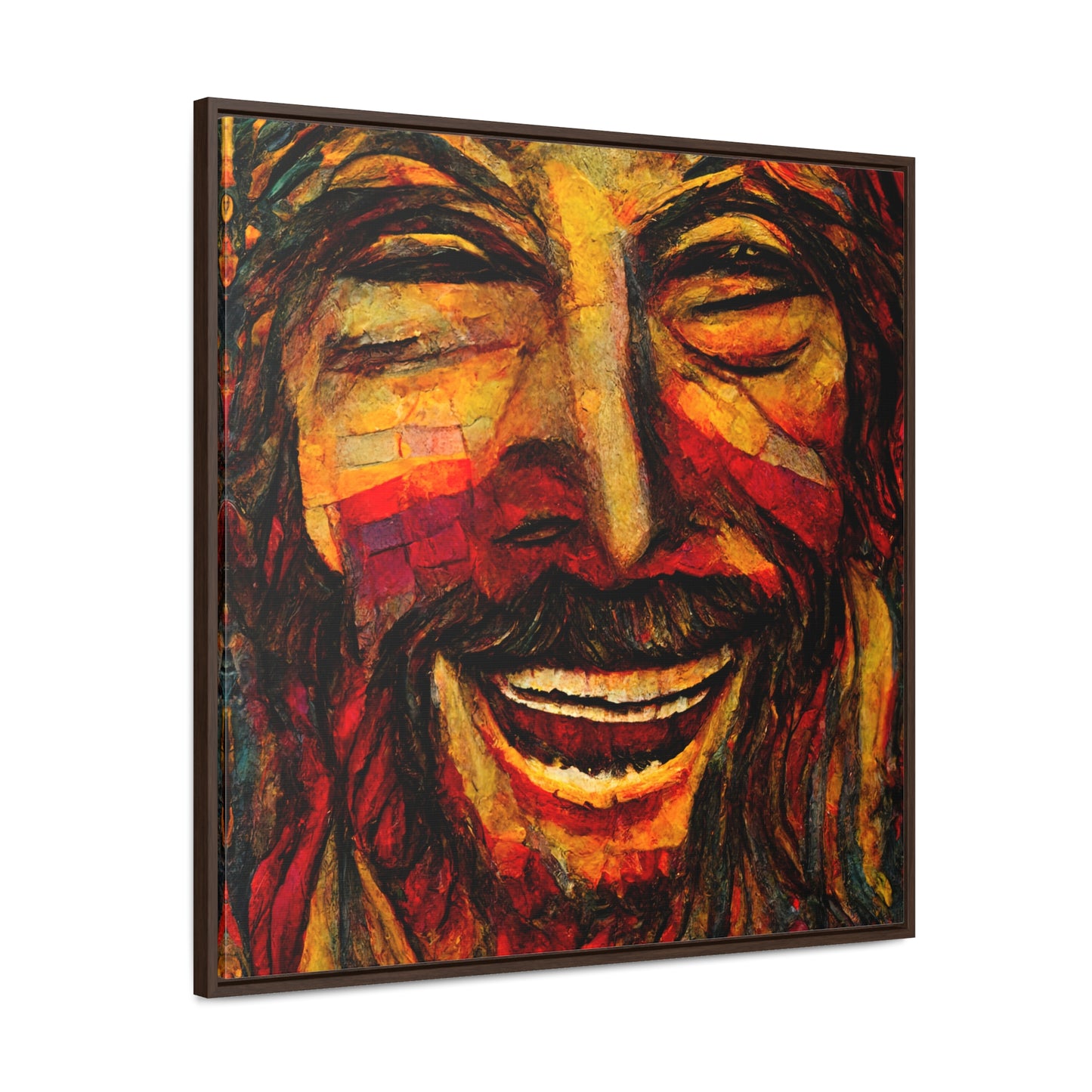 Jesus smiling 2, Valentinii, Gallery Canvas Wraps, Square Frame