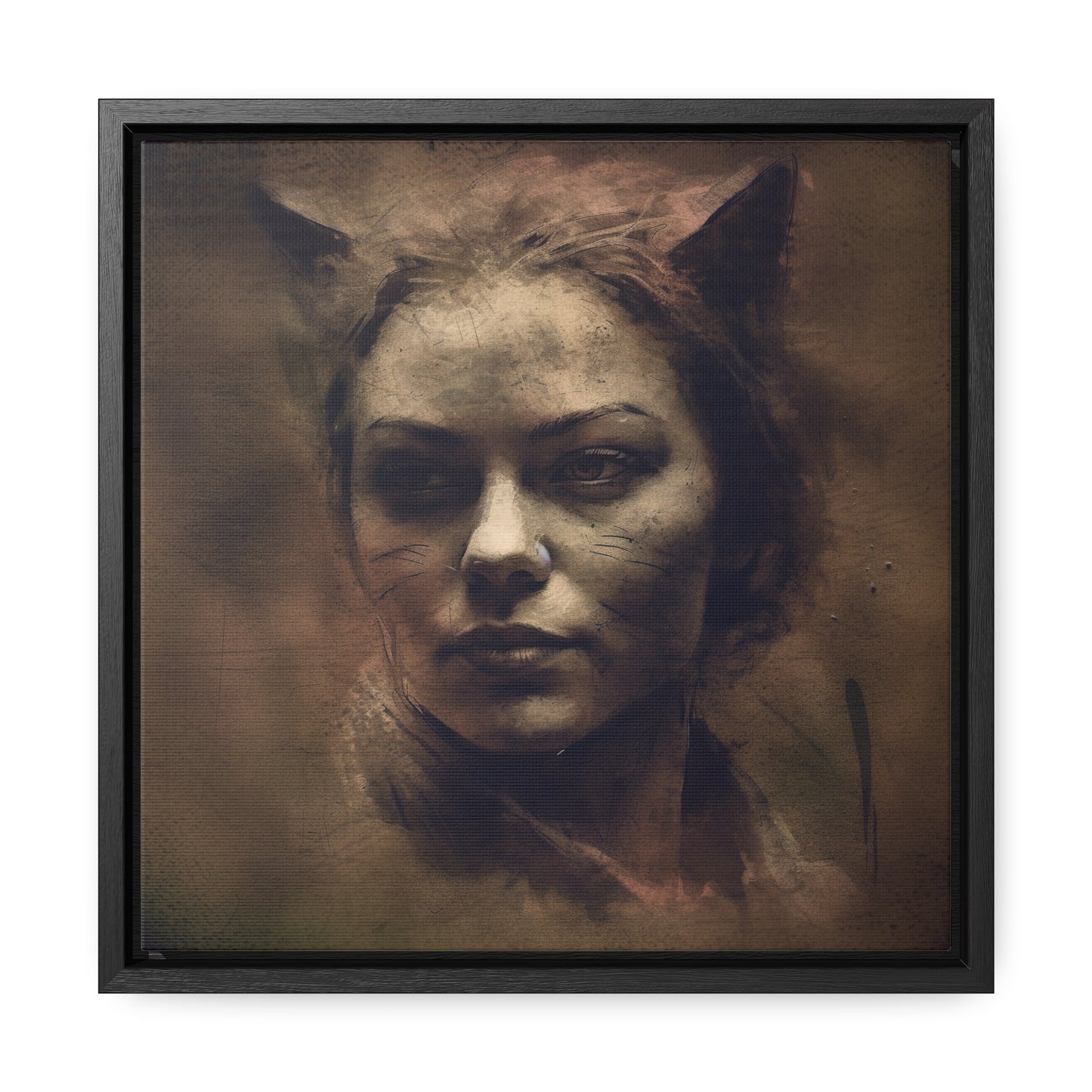 Cat Woman 24, Gallery Canvas Wraps, Square Frame