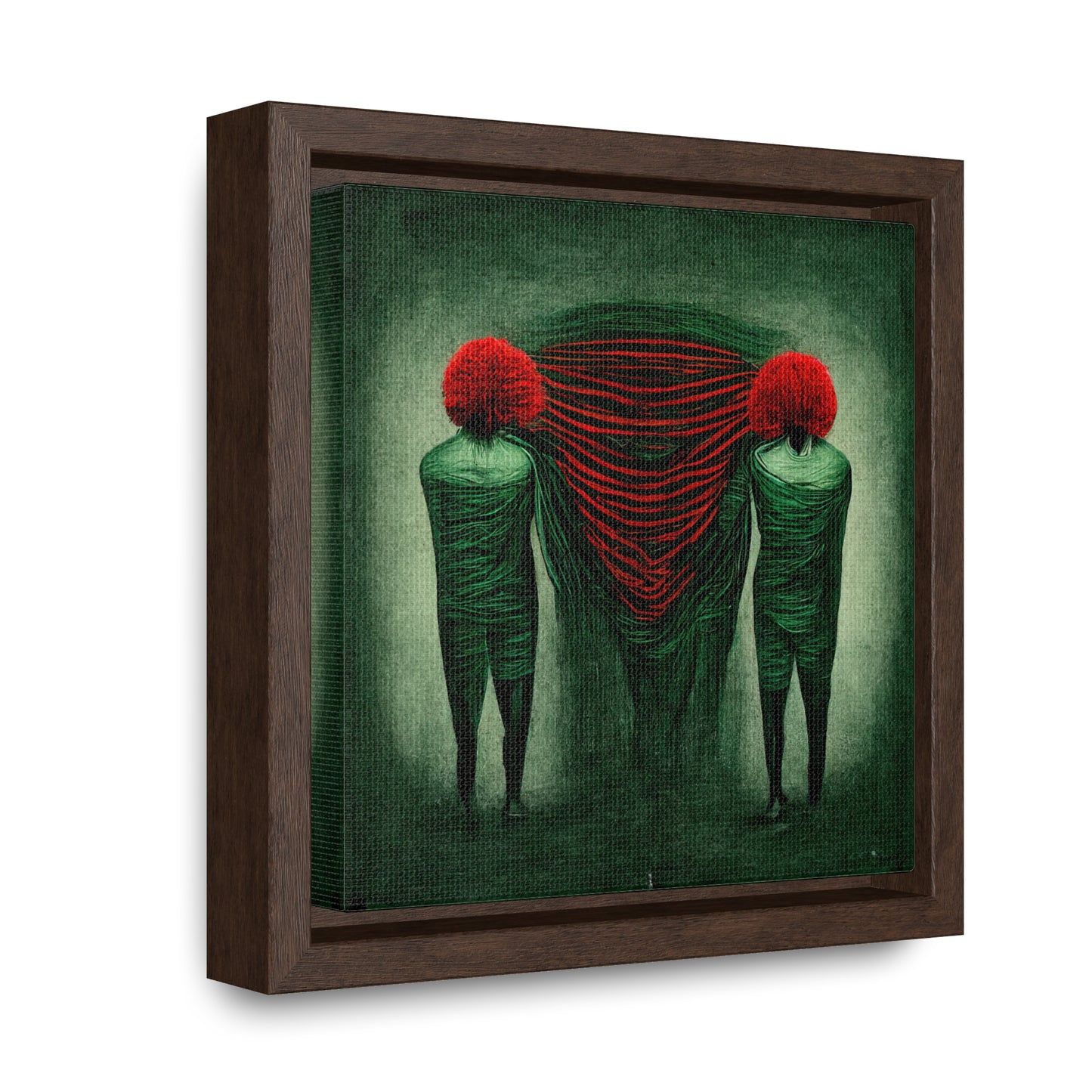 Loneliness Green Red 4, Valentinii, Gallery Canvas Wraps, Square Frame