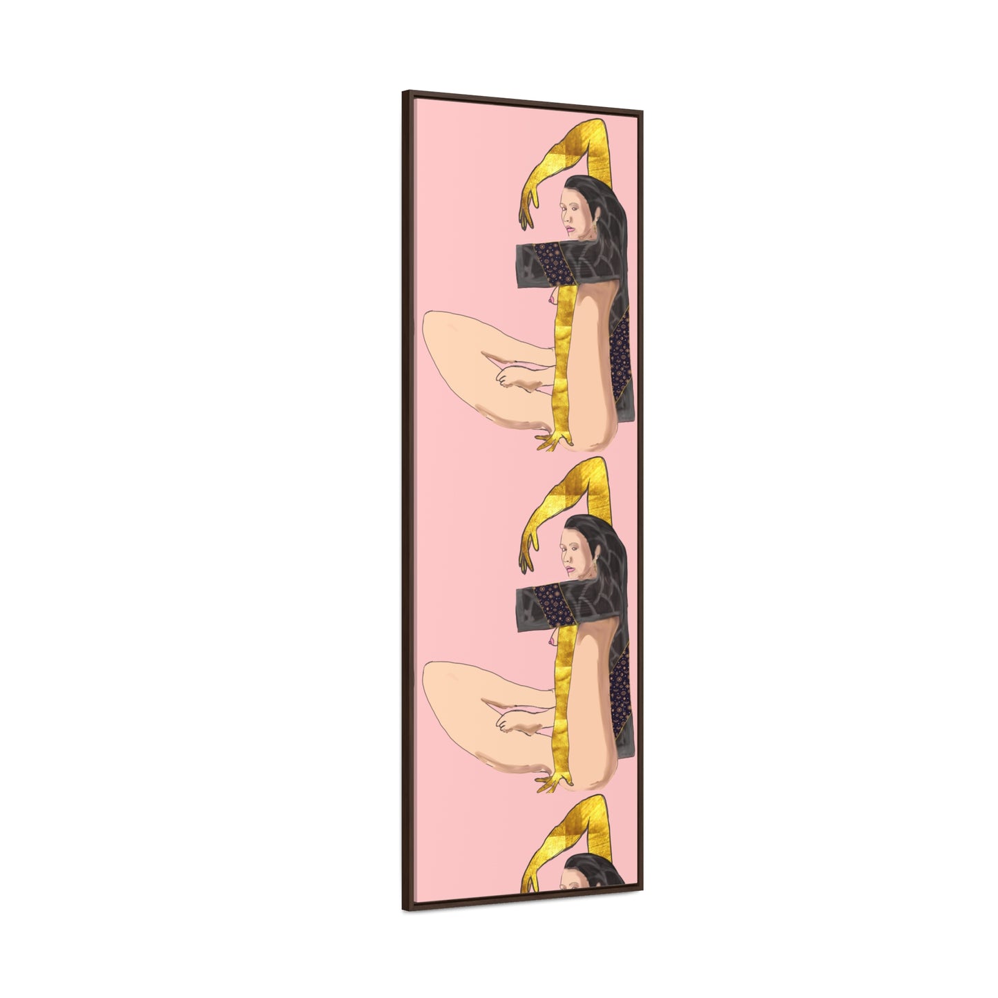 Woman With Long Leg and Golden Arms, Original Eduard Pavel, Gallery Canvas Wraps, Vertical Frame