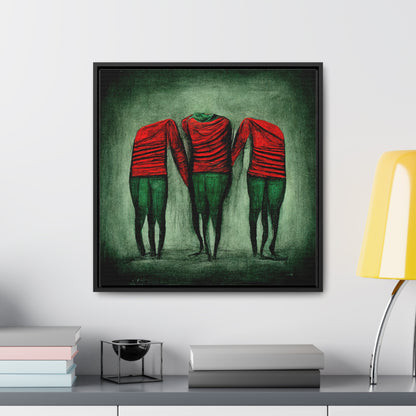 Loneliness Green Red 8, Valentinii, Gallery Canvas Wraps, Square Frame