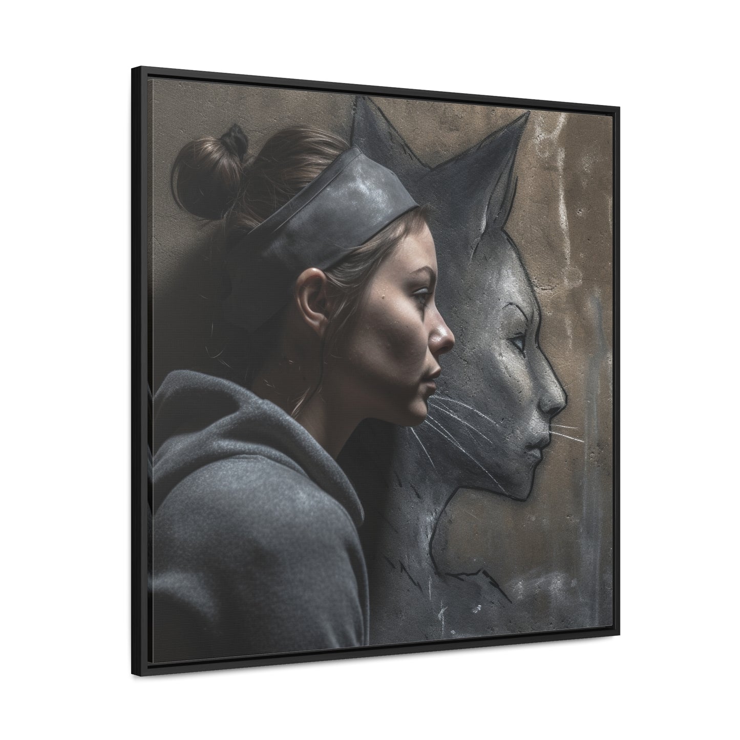 Cat Woman 21, Gallery Canvas Wraps, Square Frame