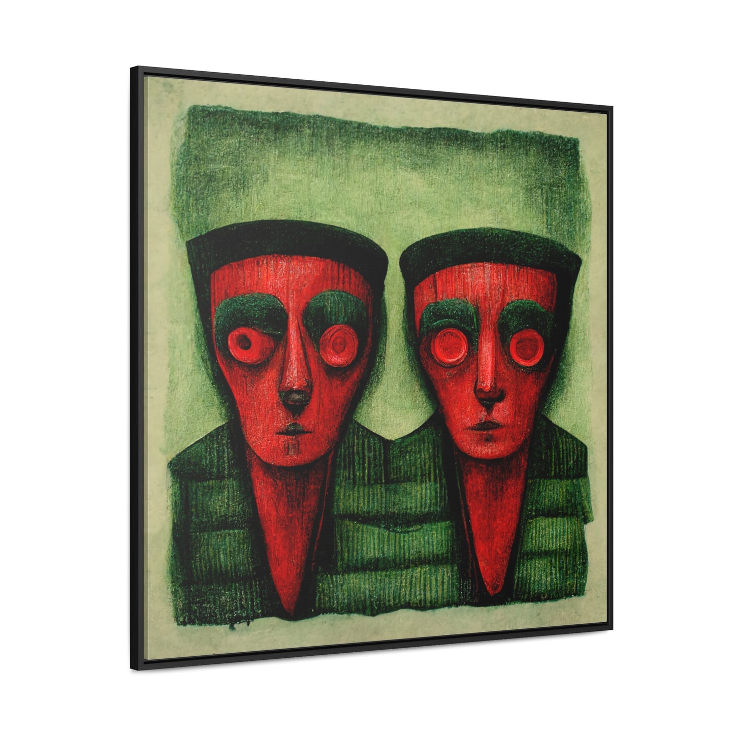 Loneliness Green Red 16, Valentinii, Gallery Canvas Wraps, Square Frame