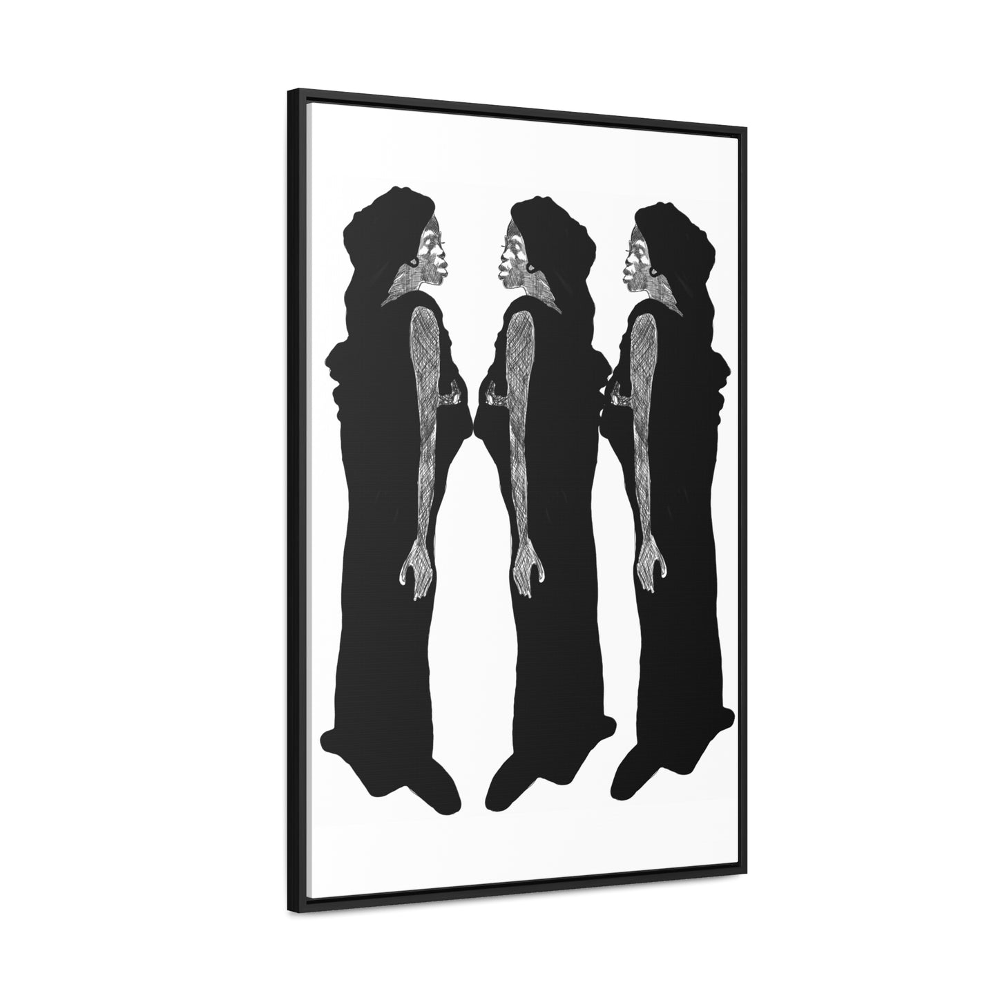 Three Women, Original Eduard Pavel, Gallery Canvas Wraps, Vertical Frame