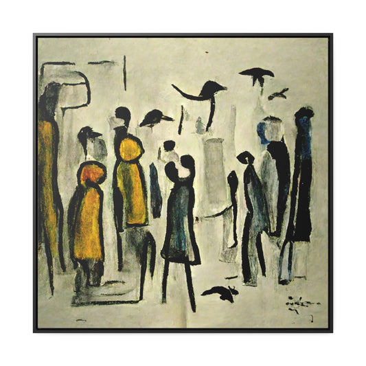 People and Birds 3, Valentinii, Gallery Canvas Wraps, Square Frame