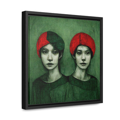 Loneliness Green Red 25, Valentinii, Gallery Canvas Wraps, Square Frame