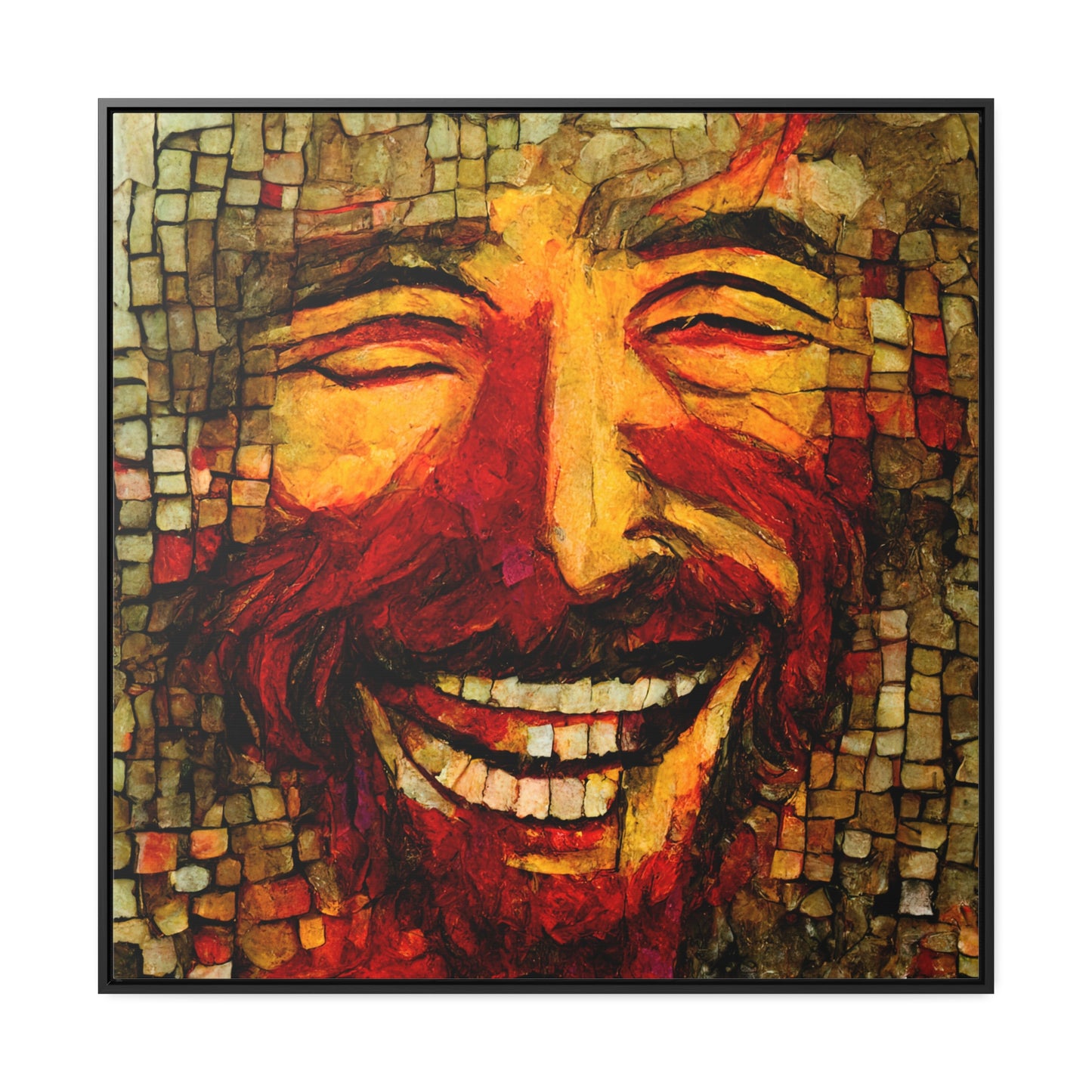 Jesus smiling 4, Valentinii, Gallery Canvas Wraps, Square Frame