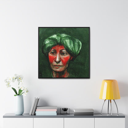 Loneliness Green Red 42, Valentinii, Gallery Canvas Wraps, Square Frame