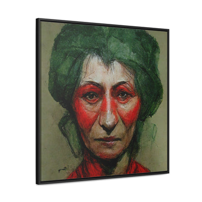 Loneliness Green Red 44, Valentinii, Gallery Canvas Wraps, Square Frame