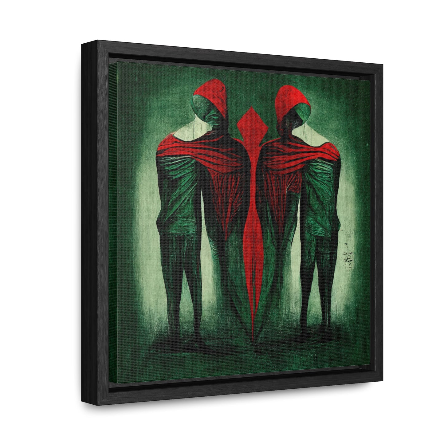 Loneliness Green Red, Valentinii, Gallery Canvas Wraps, Square Frame