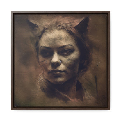 Cat Woman 24, Gallery Canvas Wraps, Square Frame