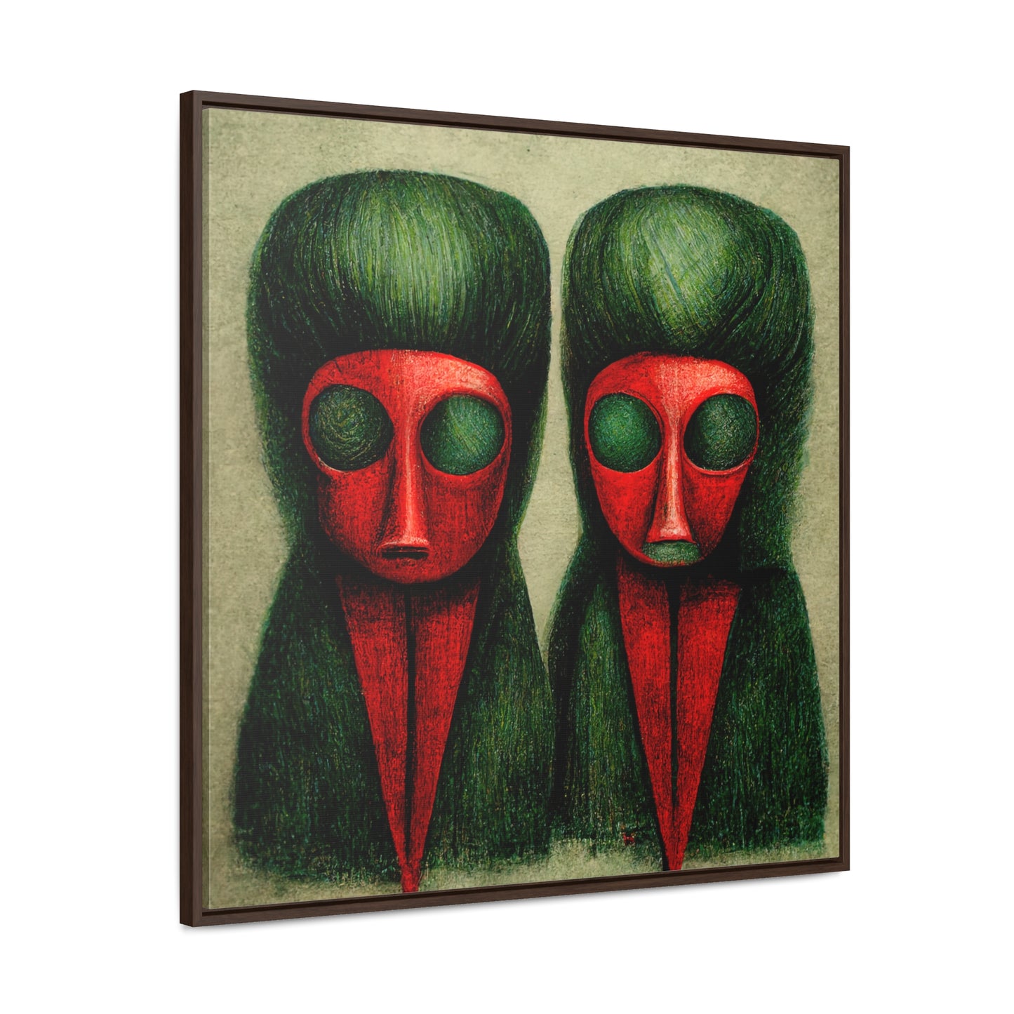 Loneliness Green Red 19, Valentinii, Gallery Canvas Wraps, Square Frame