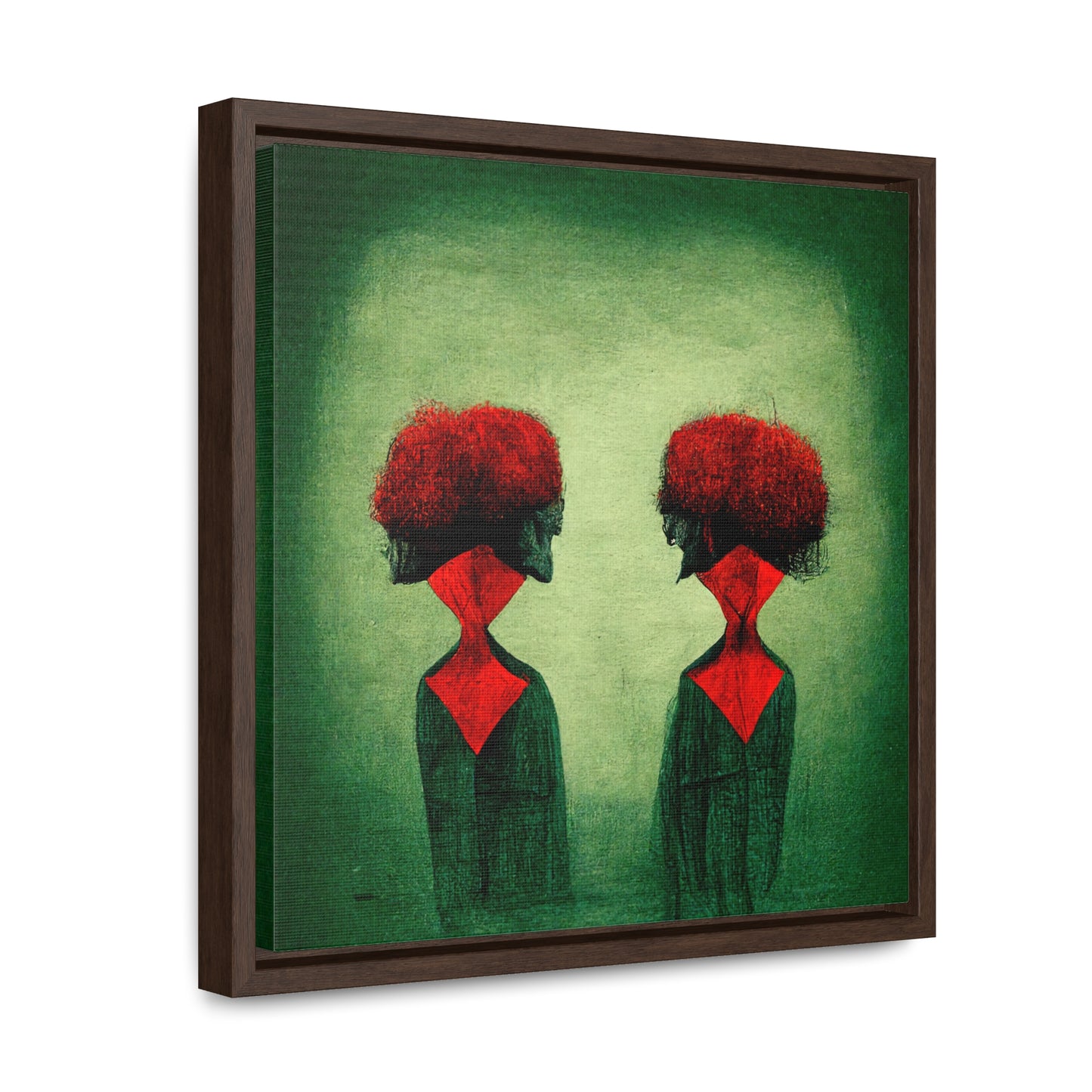 Loneliness Green Red 29, Valentinii, Gallery Canvas Wraps, Square Frame