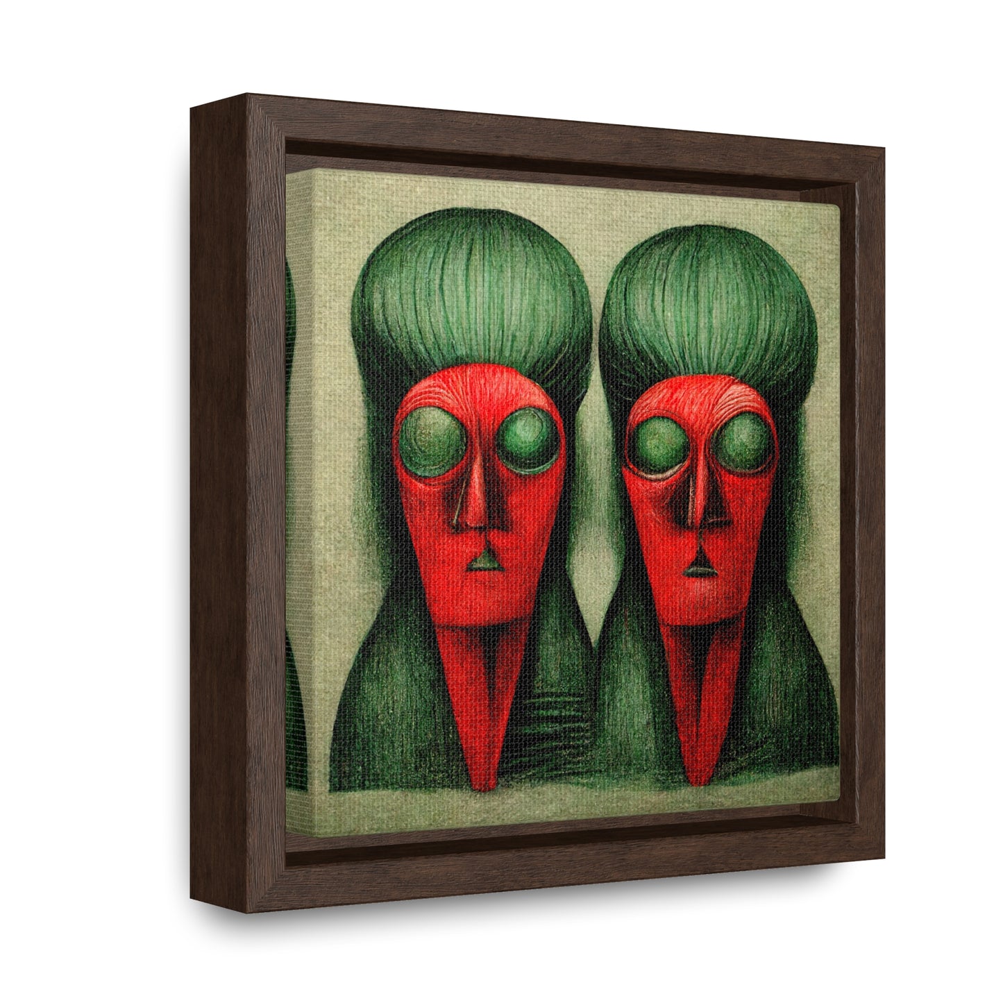 Loneliness Green Red 17, Valentinii, Gallery Canvas Wraps, Square Frame