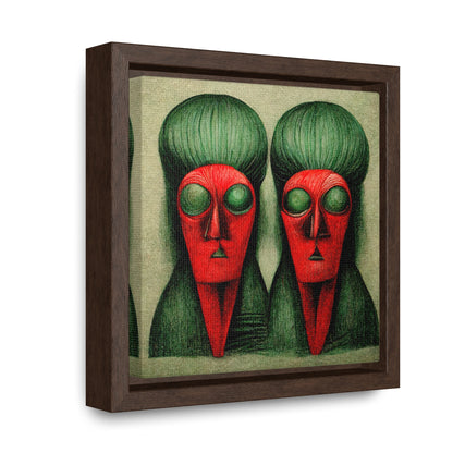 Loneliness Green Red 17, Valentinii, Gallery Canvas Wraps, Square Frame