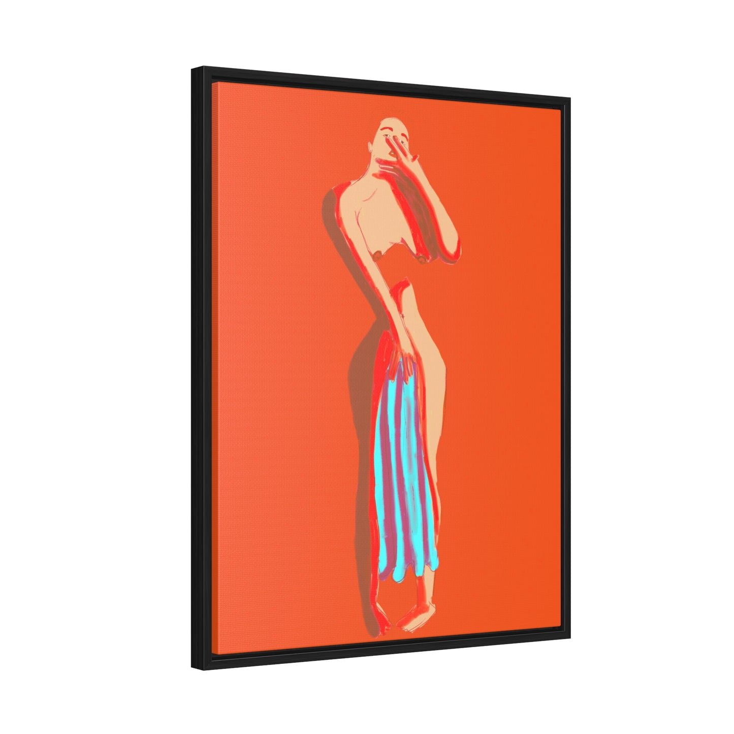 The Orange Towel, Original Eduard Pavel, Gallery Canvas Wraps, Vertical Frame