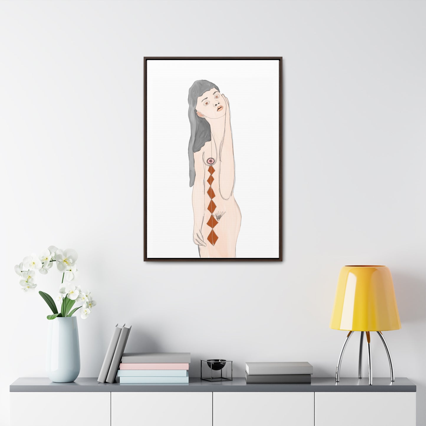 Brunette woman, Original Eduard Pavel, Gallery Canvas Wraps, Vertical Frame