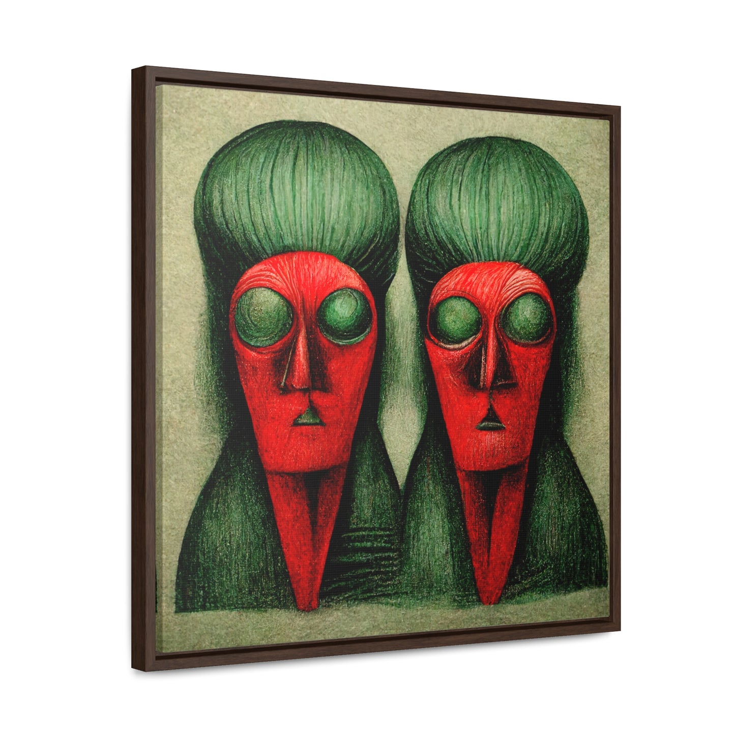 Loneliness Green Red 17, Valentinii, Gallery Canvas Wraps, Square Frame