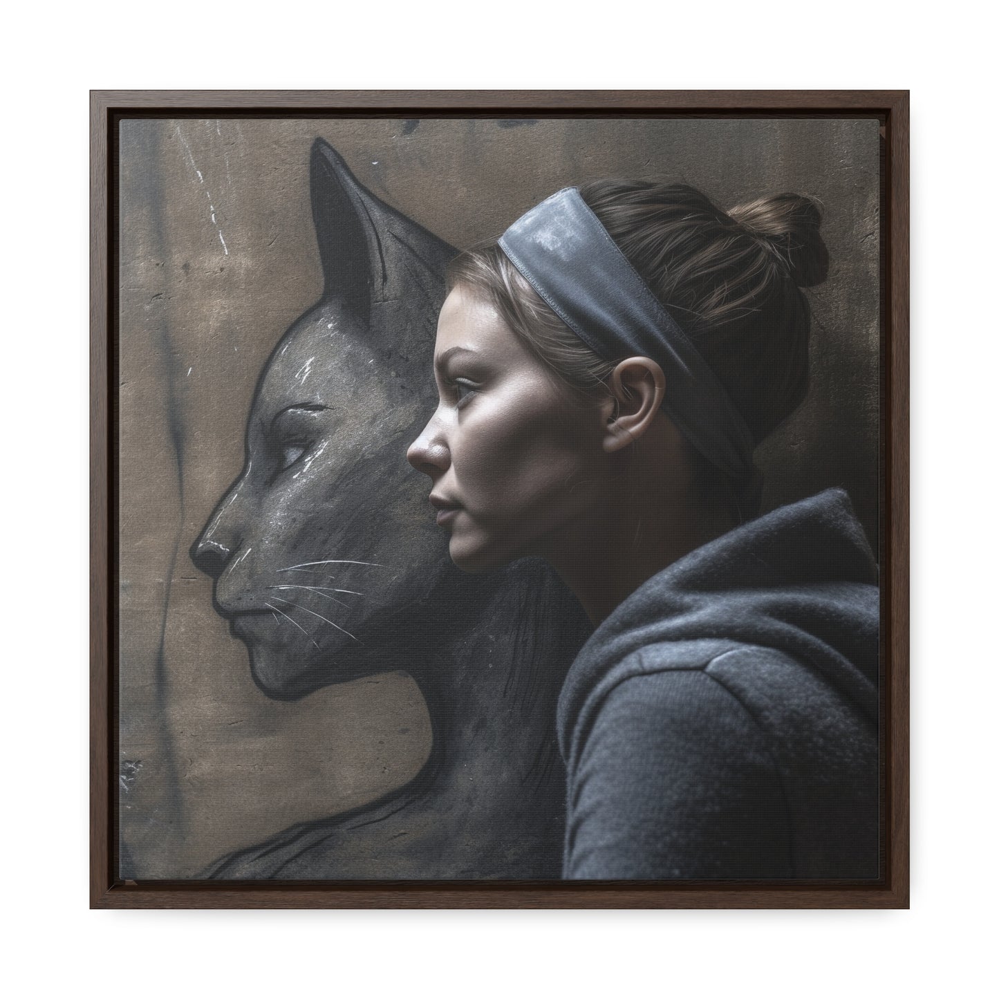 Cat Woman 16, Gallery Canvas Wraps, Square Frame