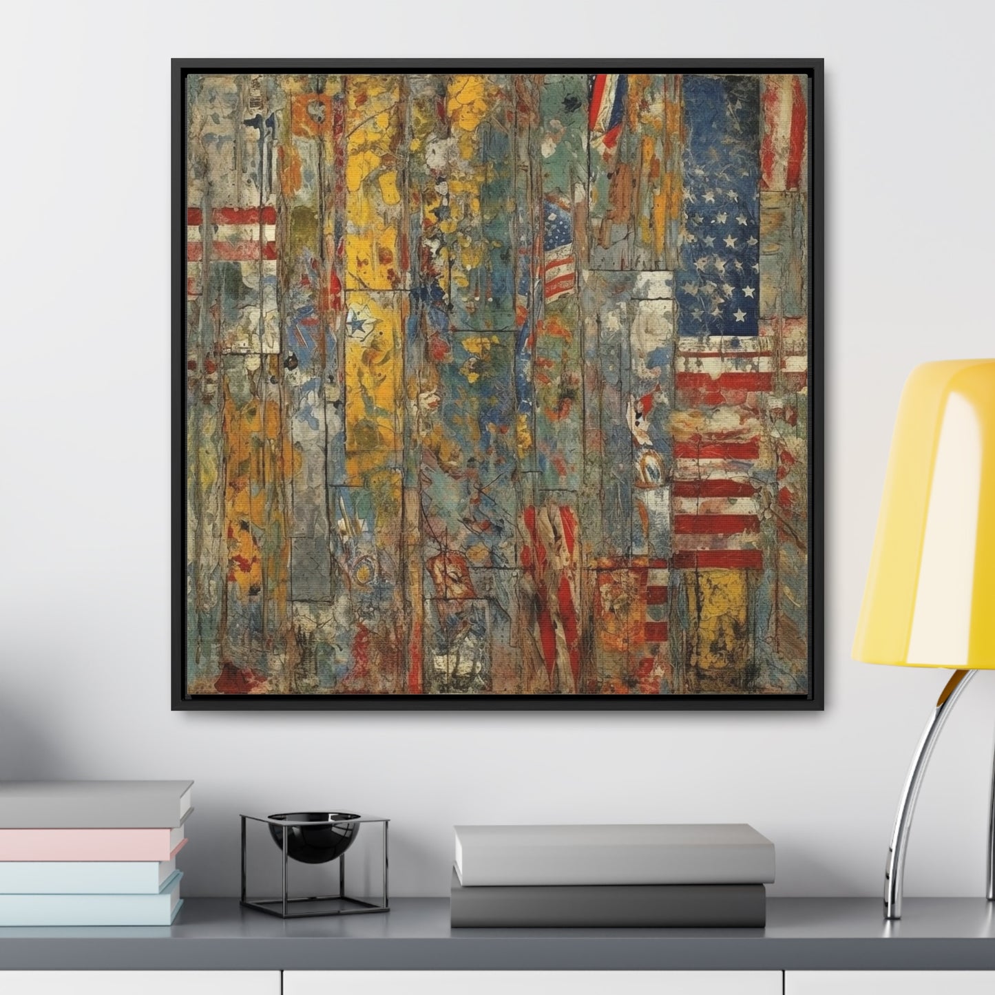 USA 9, Gallery Canvas Wraps, Square Frame