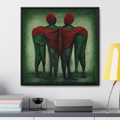 Loneliness Green Red 2, Valentinii, Gallery Canvas Wraps, Square Frame