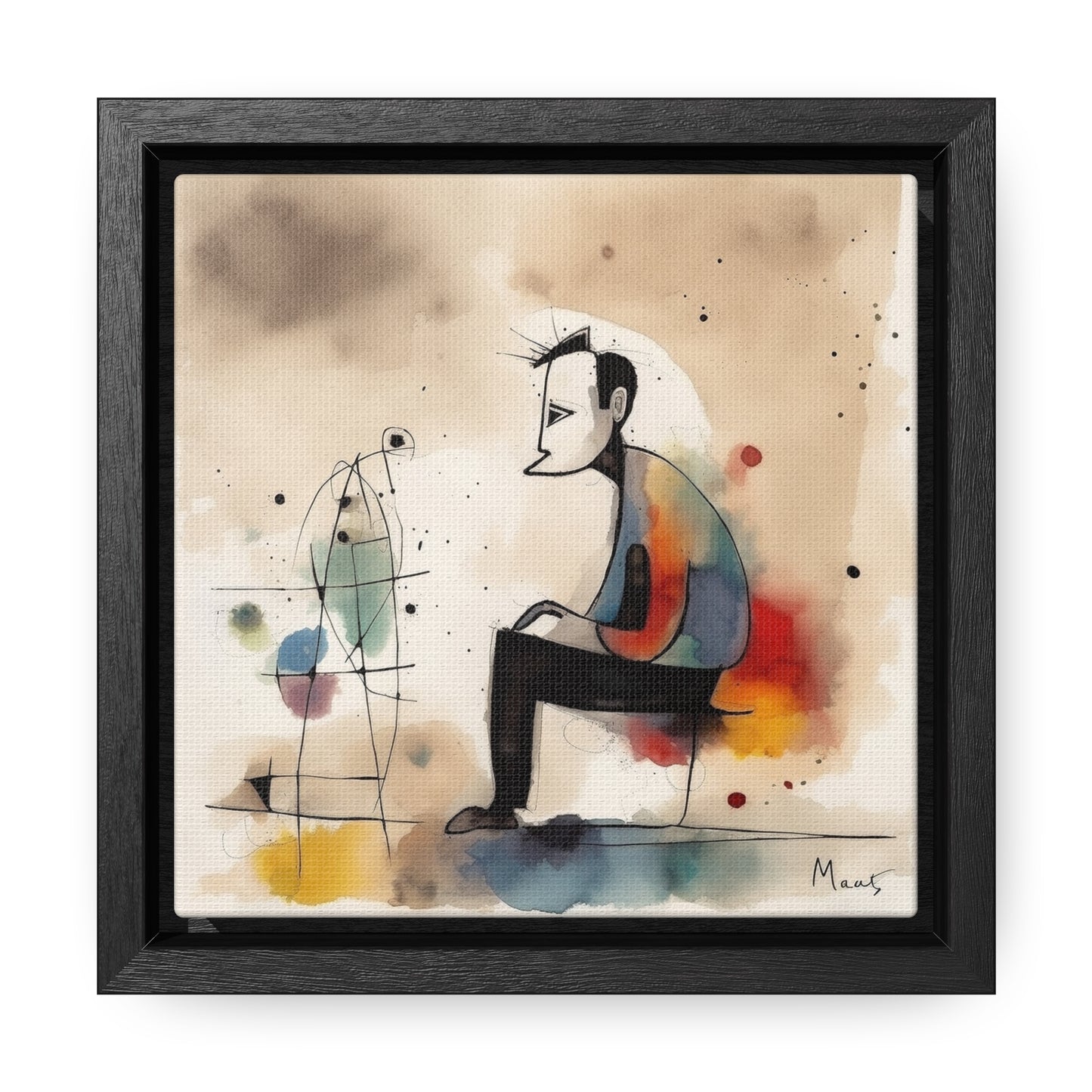 Sad Man 5, Valentinii, Gallery Canvas Wraps, Square Frame