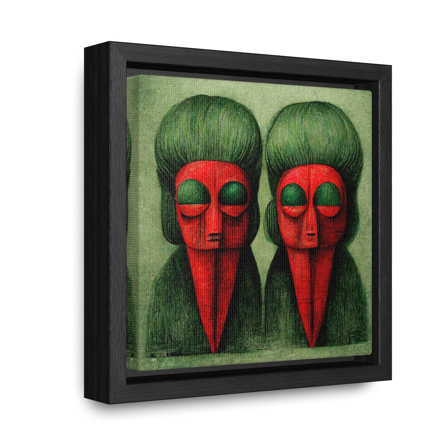 Loneliness Green Red 24, Valentinii, Gallery Canvas Wraps, Square Frame