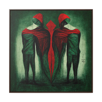 Loneliness Green Red, Valentinii, Gallery Canvas Wraps, Square Frame