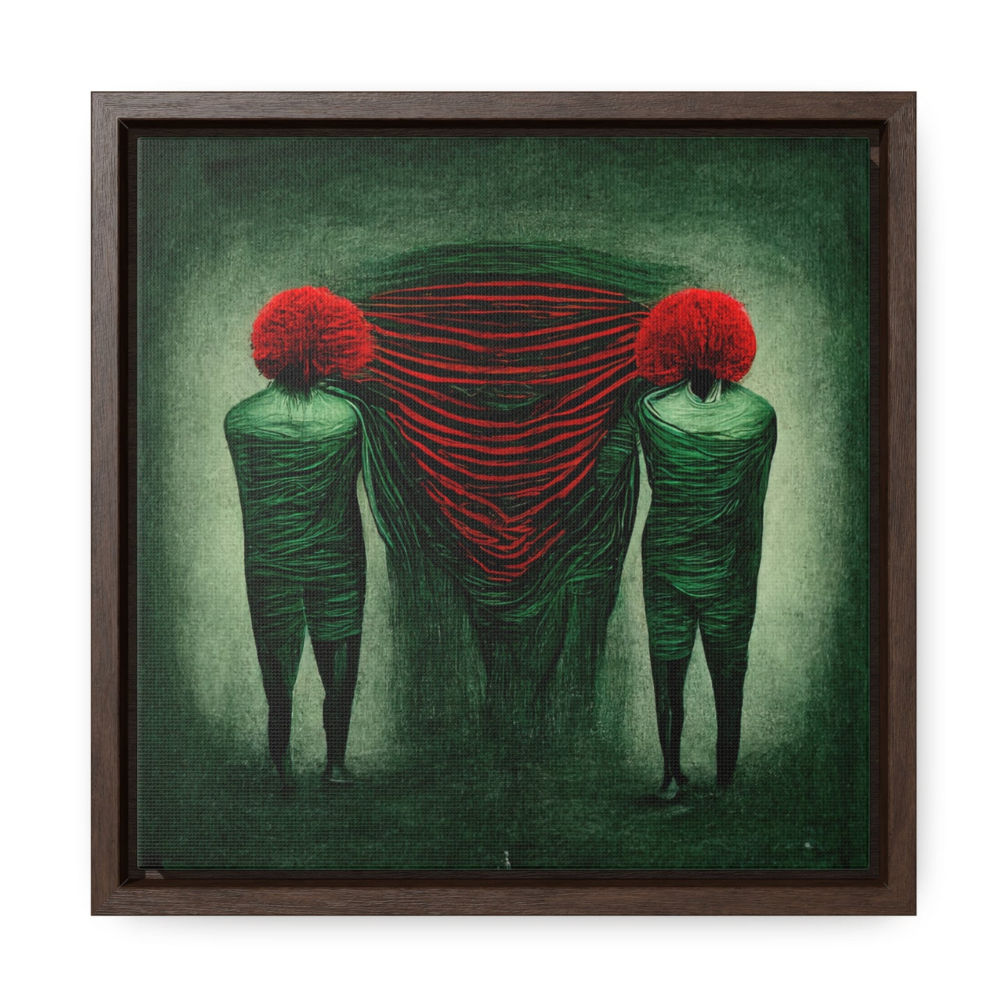 Loneliness Green Red 4, Valentinii, Gallery Canvas Wraps, Square Frame