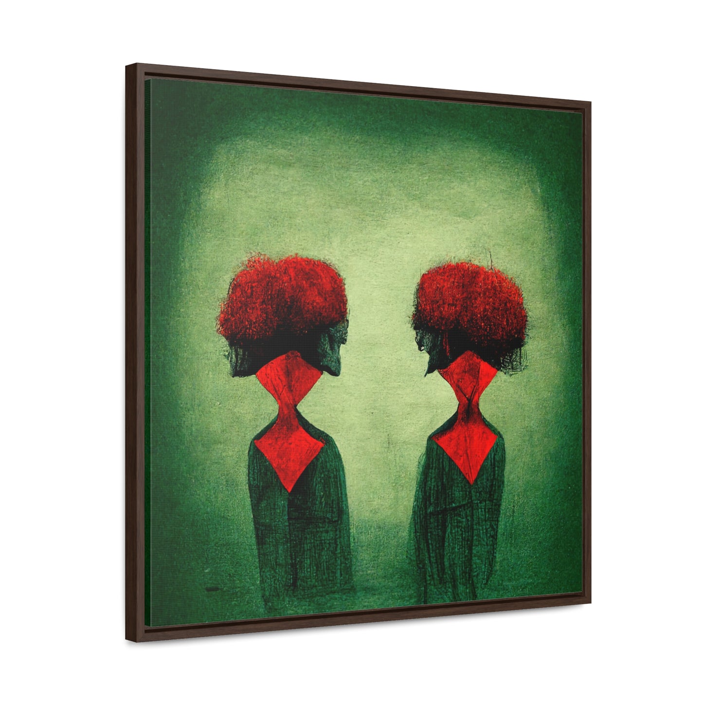 Loneliness Green Red 29, Valentinii, Gallery Canvas Wraps, Square Frame