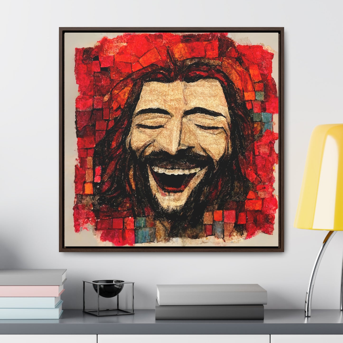 Jesus smiling 5, Valentinii, Gallery Canvas Wraps, Square Frame