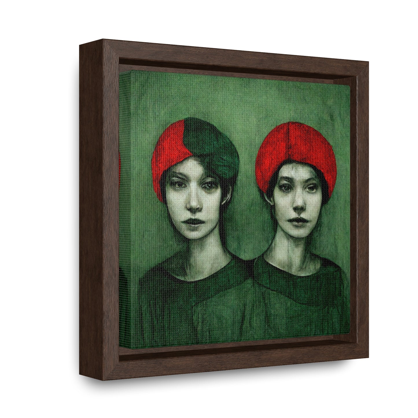 Loneliness Green Red 25, Valentinii, Gallery Canvas Wraps, Square Frame