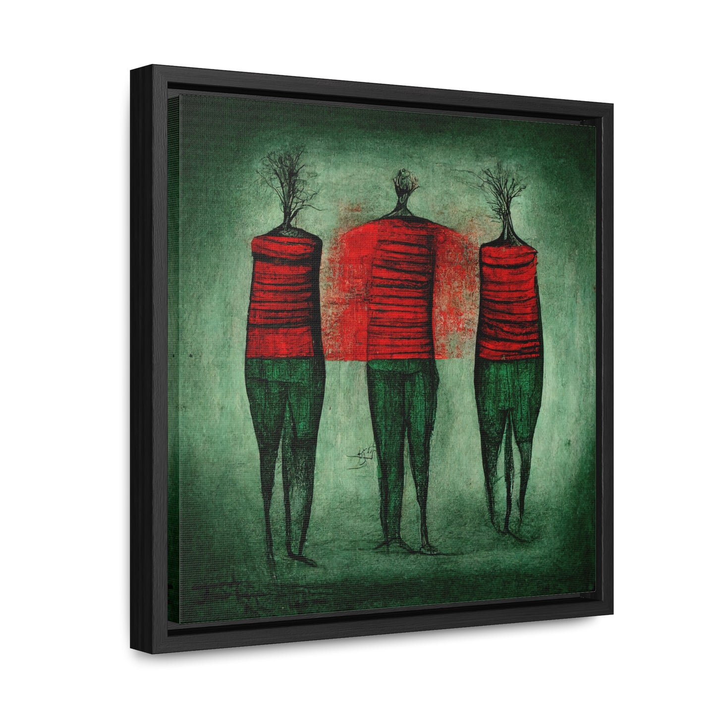 Loneliness Green Red 13, Valentinii, Gallery Canvas Wraps, Square Frame