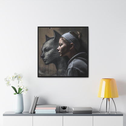 Cat Woman 28, Gallery Canvas Wraps, Square Frame