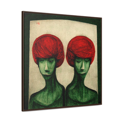 Loneliness Green Red 21, Valentinii, Gallery Canvas Wraps, Square Frame